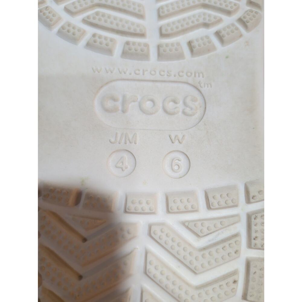 Crocs Crocband Platform Clogs White Teal Stripe Women's Size 6 / Junior 4 - Picture 6 of 10